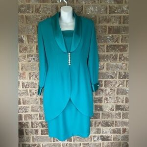 Vintage Caliendo JR Nites Sleeveless Dress Spaghetti Straps Jacket Size 7/8